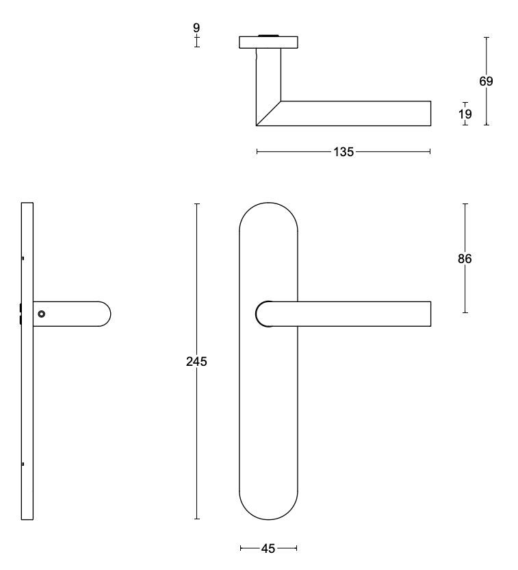 FORMANI ovaal langschild LB2-19P13SFC in RVS - detailfoto