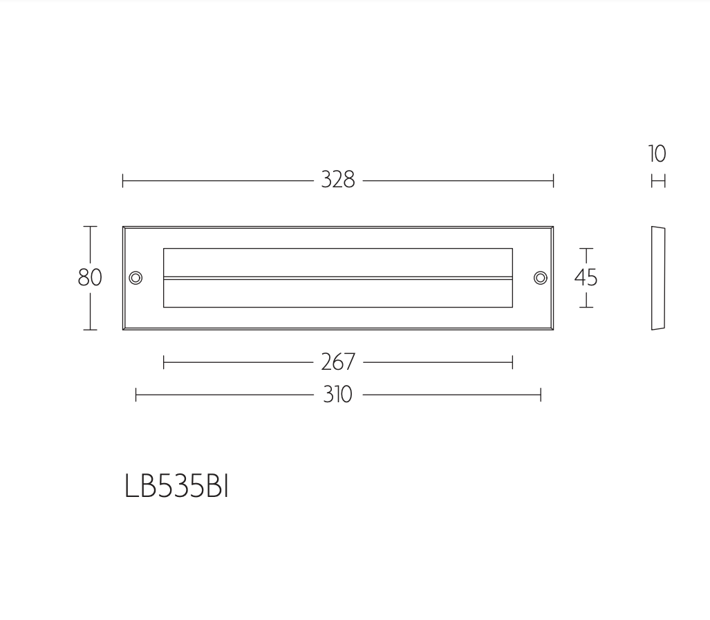 Formani BASICS LB535 briefplaat met tochtborstel - technische maattekening