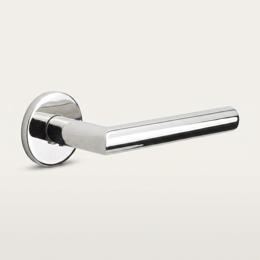 Formani deurkruk BASIC LB2-19 gepolijst RVS op ronde rozet – productweergave