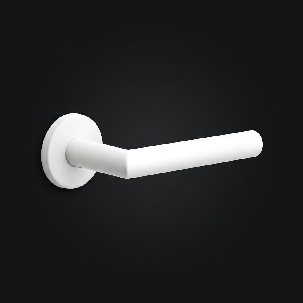 Formani deurkruk BASIC LB2-19 op ronde rozet wit detail