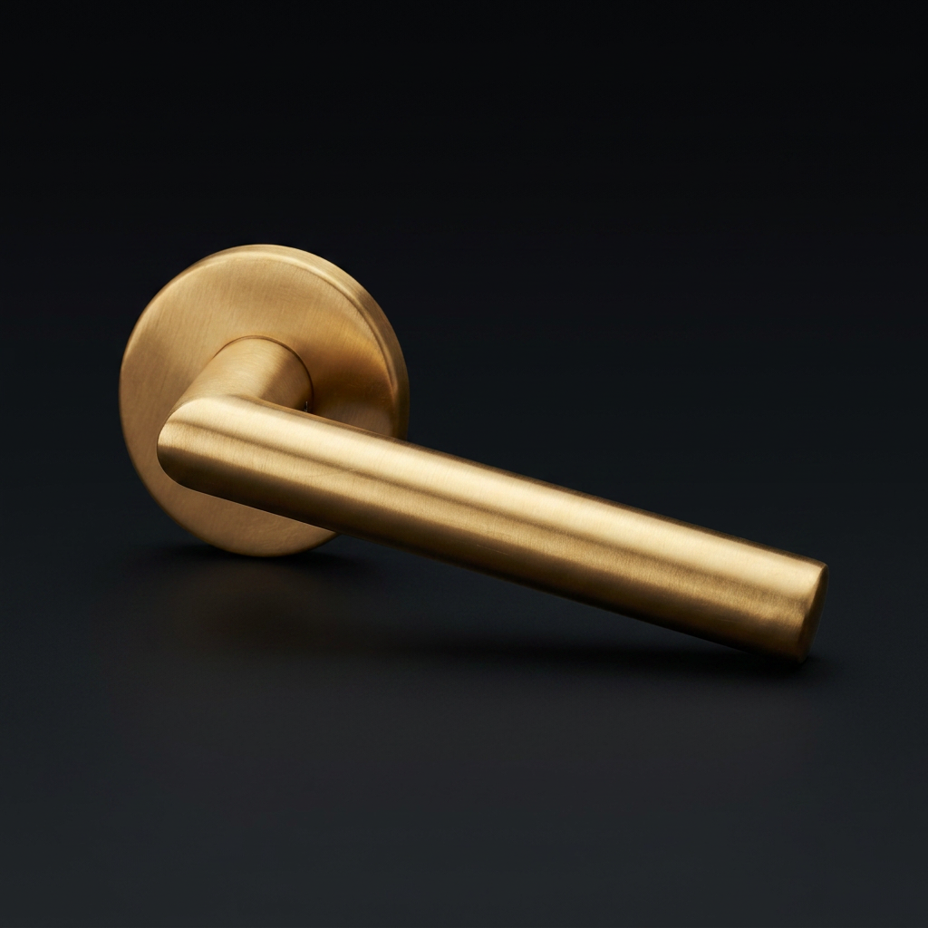 Formani deurkruk BASIC LB2-19 op ronde rozet PVD mat goud detail
