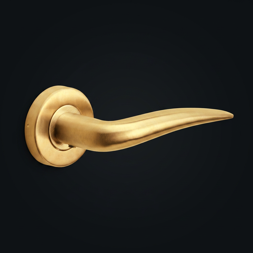 Formani Deurkruk BASIC LB20 in PVD mat goud - detailweergave van de ronde rozet