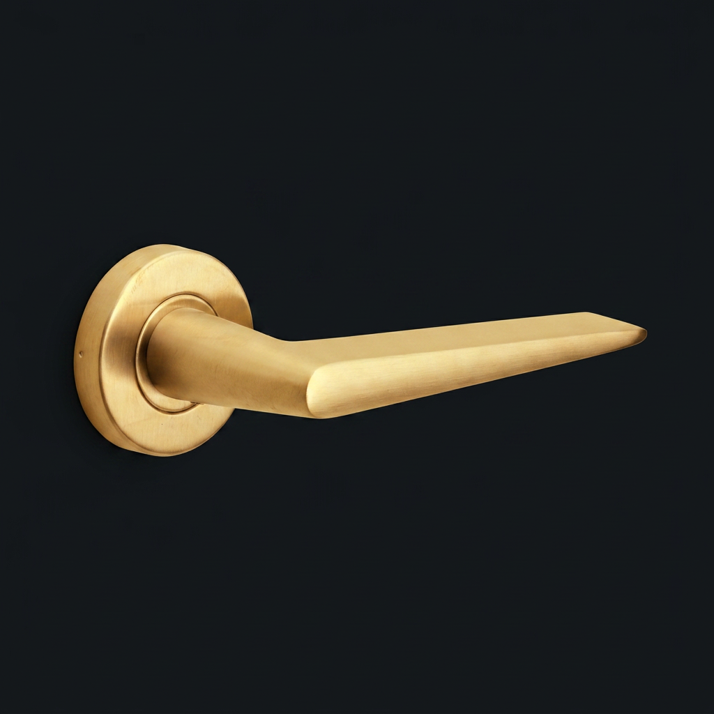 Formani Deurkruk BASIC LB21H in mat goud - detailweergave van de ronde rozet