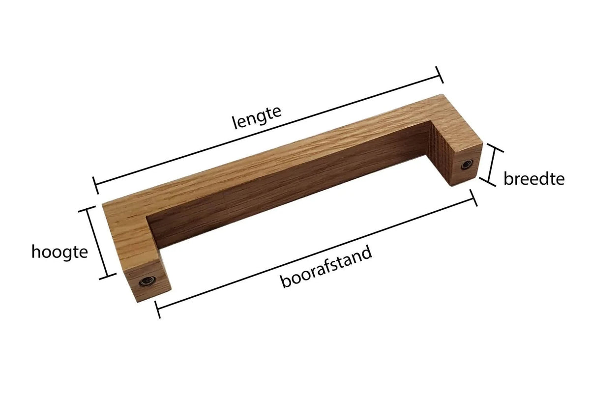 Staalimex Aalborg houten handgreep eiken 172mm - detail