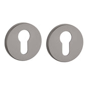 Aprile cilinderrozet rond grafiet (gunmetal), vooraanzicht