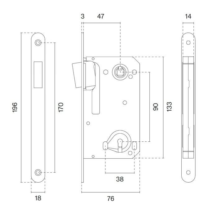 Aprile magneetslot 2867 sleutel nikkel gepolijst detail