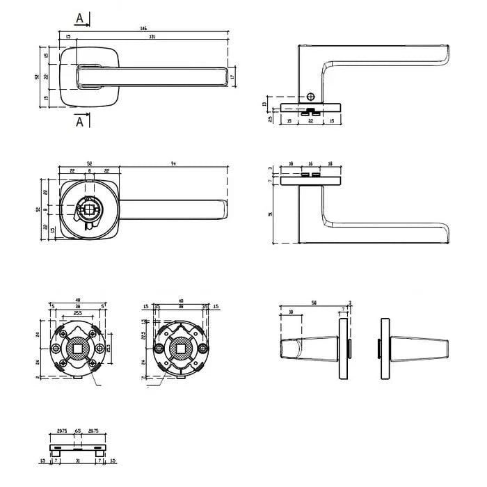 Aprile Stella deurkruk grafiet detail