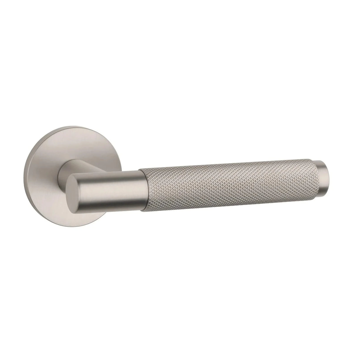 Aprile Molinia deurklink mat nikkel op rond rozet Ø53x7 mm vooraanzicht