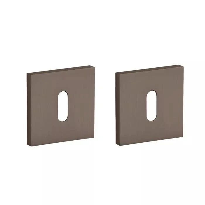 Aprile sleutelrozetten brons bruin 53x53 mm – paar vooraanzicht
