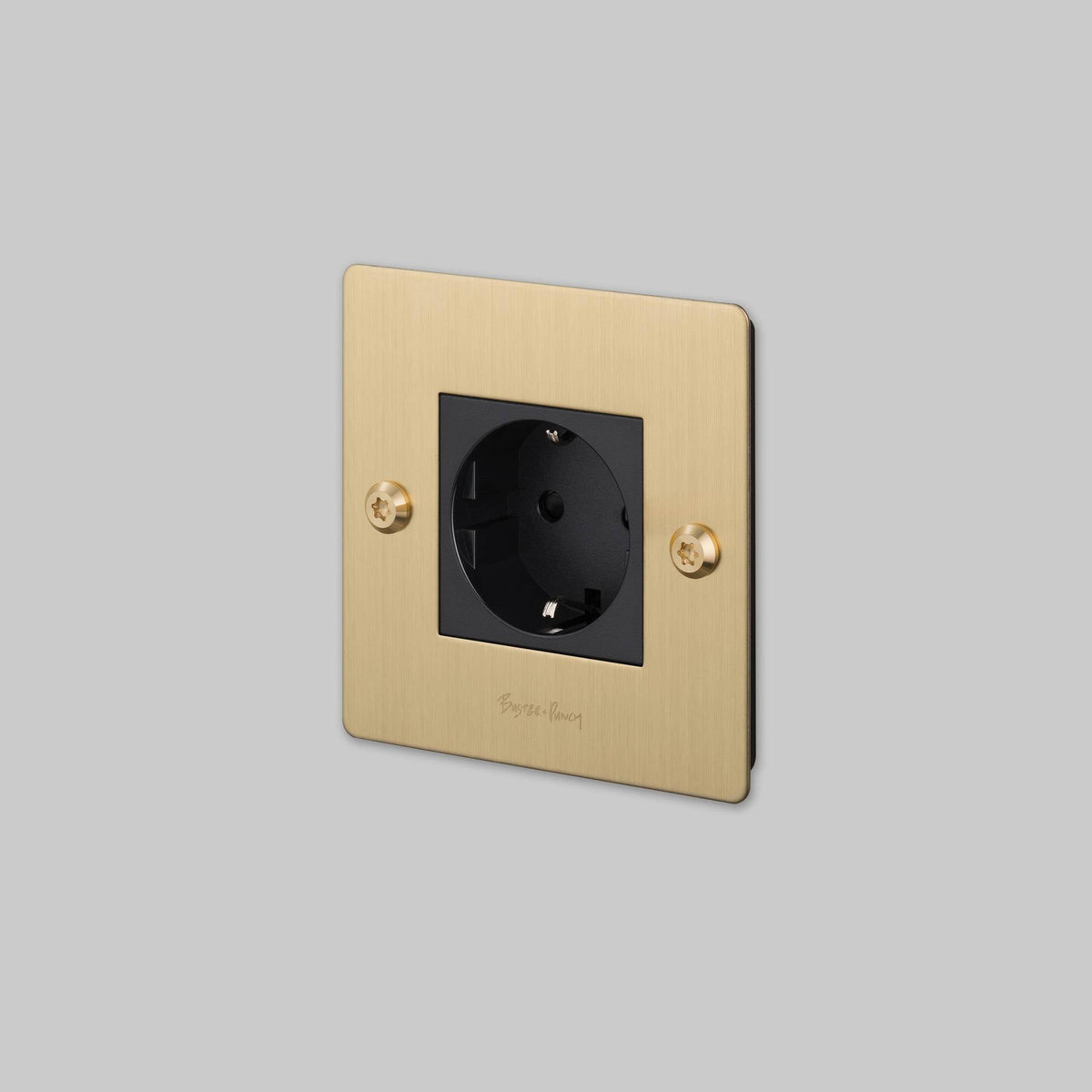 Buster + Punch 1-voudig Schuko stopcontact Goud — vooraanzicht