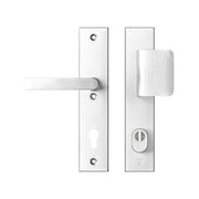 AXA Edge Plus veiligheidsbeslag D-duwer+kruk blok PC92 aluminium zilver – vooraanzicht