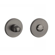 Aprile Comfort WC-garnituur op rond rozet Ø 53 mm titanium – vooraanzicht