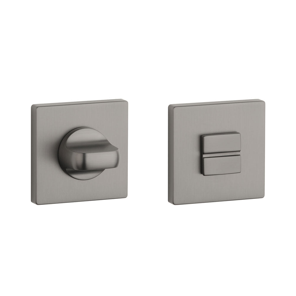 Aprile Premium WC-garnituur grafiet op vierkant rozet 52x52 mm, vooraanzicht