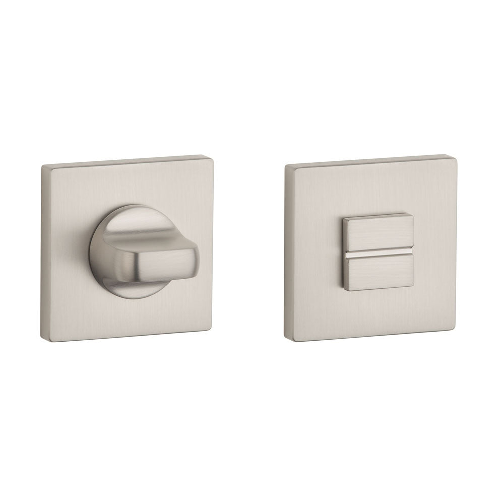 Aprile Premium WC-garnituur mat nikkel op vierkant rozet 52x52 mm, vooraanzicht