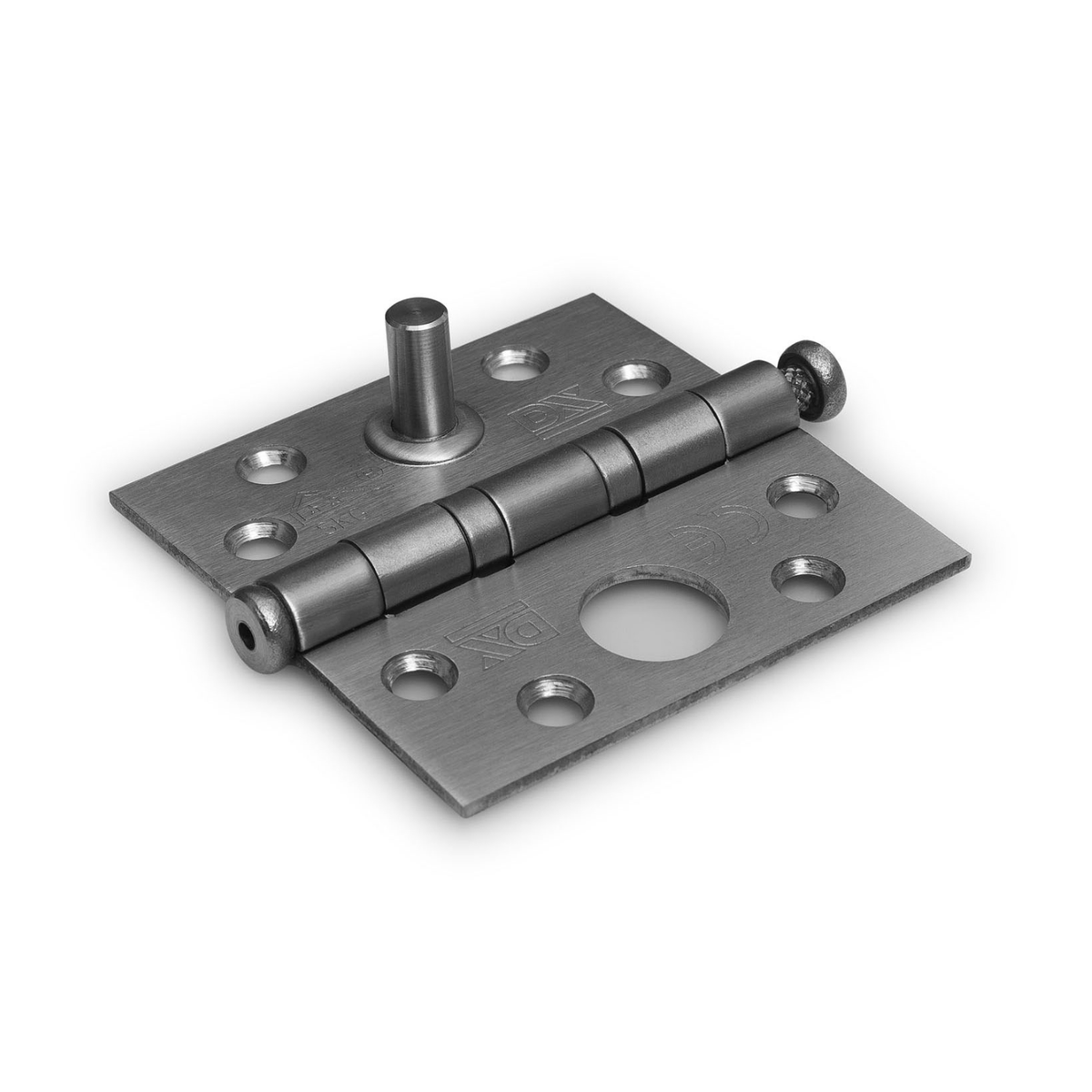 Dulimex kogellagerscharnier 76x76 mm RVS geborsteld – vooraanzicht