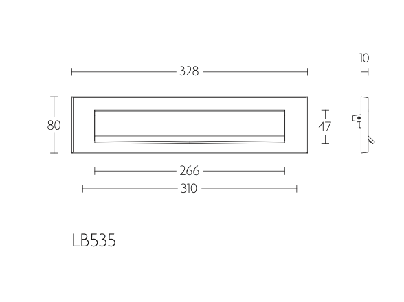 Formani BASICS LB535 briefplaat PVD zwart - vooraanzicht