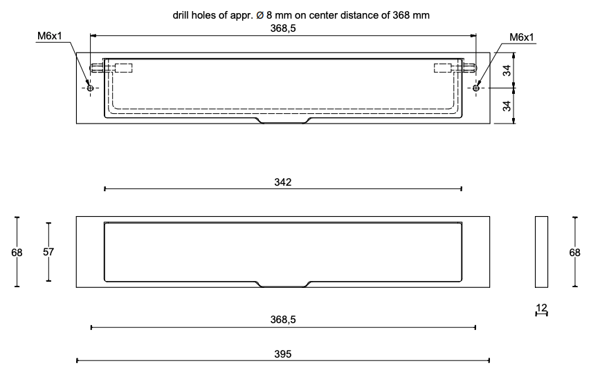 Formani SQUARE LSQ380 briefplaat massief wit - productweergave