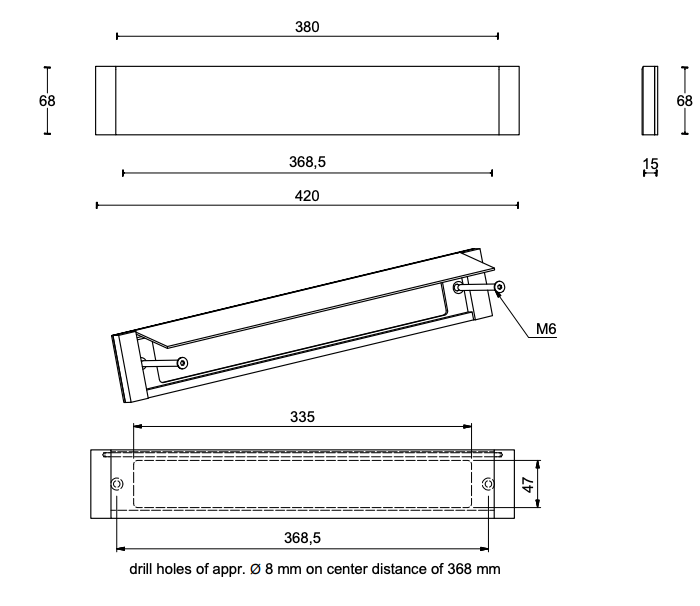 Formani SQUARE LSQ380BI briefplaat gepolijst RVS – productweergave
