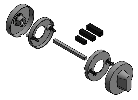 Formani toiletgarnituur BASICS LBWC50 rond rozet achterzijde detail