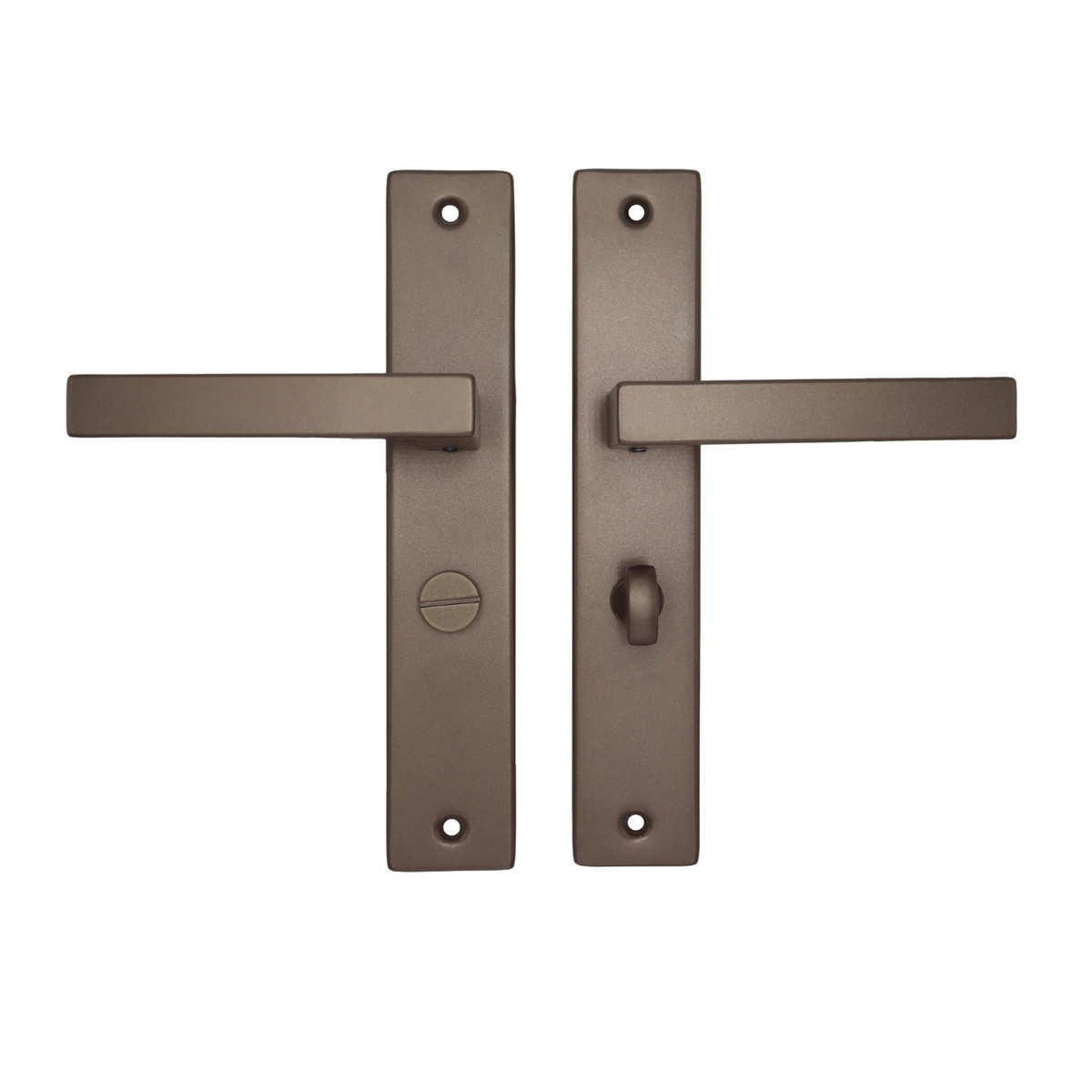 Griff Meister deurkruk Fortis Brons op schild WC63/8 toilet
