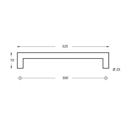 Intersteel Deurgrepen 325 mm recht-90° RVS geborsteld – detail