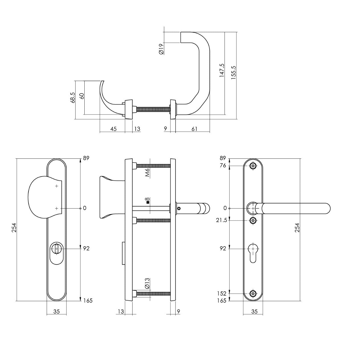 Intersteel veiligheidsbeslag PC92 ovaal smal SKG*** RVS geborsteld – detail