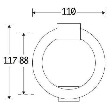 Artitec deurklopper Anello mat zwart – detail