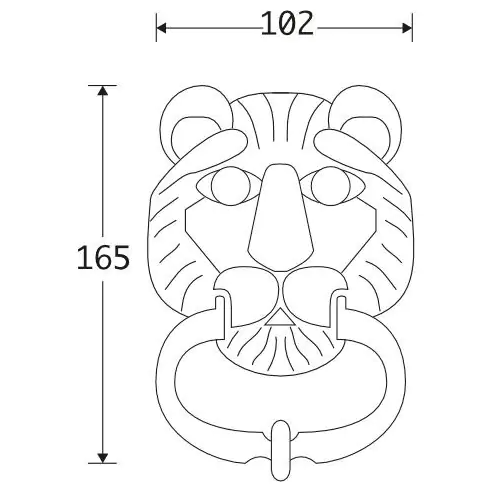 Artitec deurklopper Lion smeedijzer zwart – detail