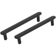 Differnz meubelgreep plat 128 mm mat zwart – vooraanzicht