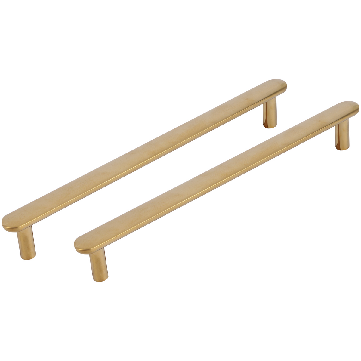 Differnz meubelgreep plat goud 160 mm – vooraanzicht