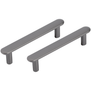 Differnz meubelgreep plat gun metal 96 mm – vooraanzicht