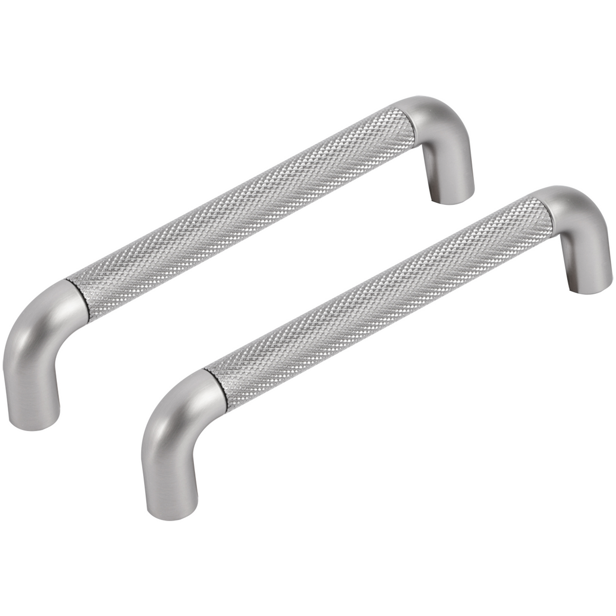 Differnz meubelgreep rond 128 mm mat chroom – vooraanzicht