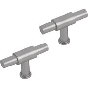 Differnz meubelknop T-model 56 mm mat chroom – vooraanzicht