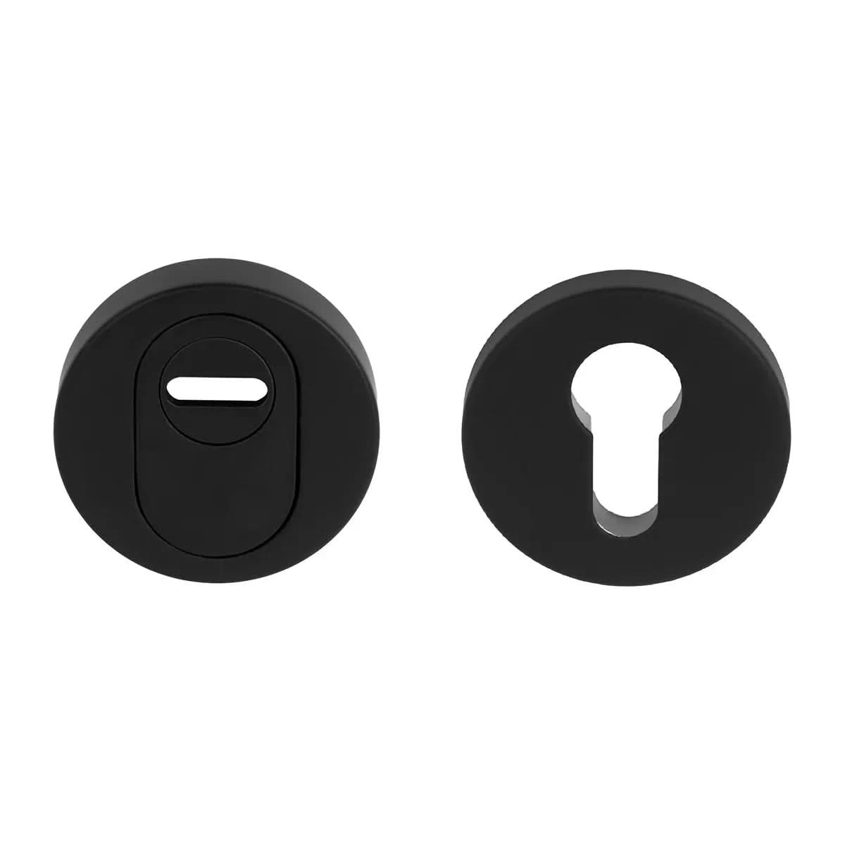 Formani voordeurset knop/kruk LB7-19 mat zwart – detailweergave