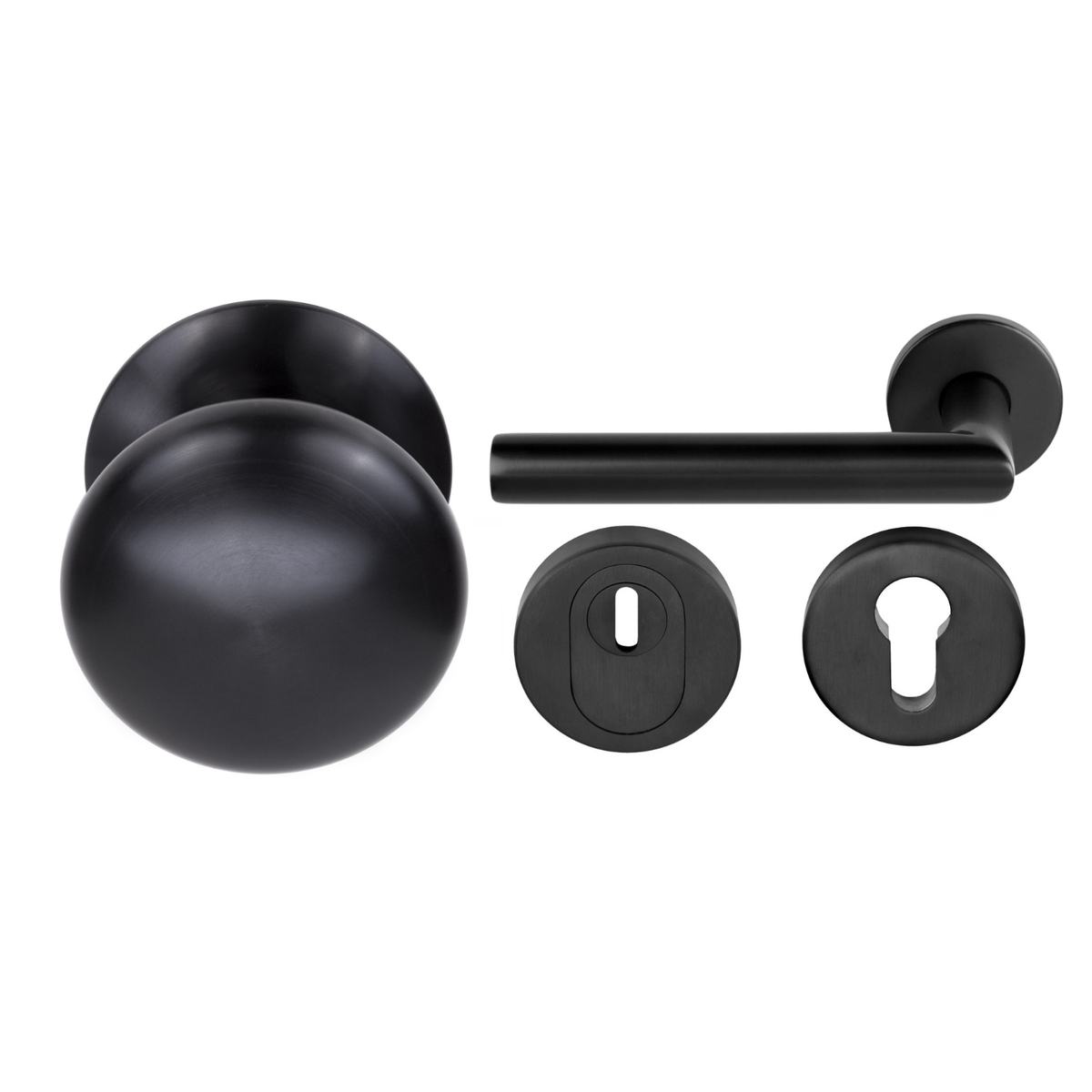 Formani voordeurset knop/kruk zwart PVD SKG*** – detail