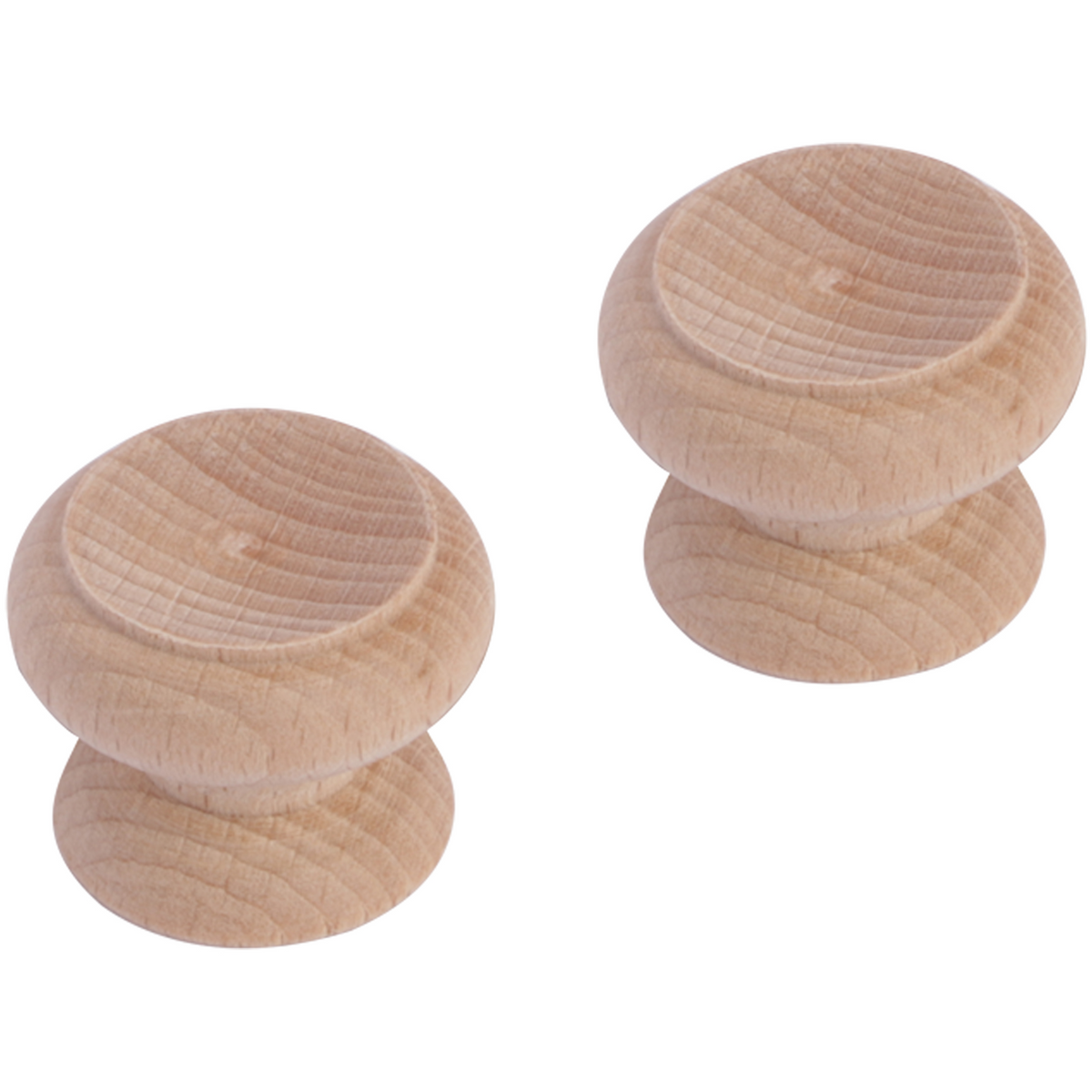 Differnz meubelknop rond hol beukenhout 30 mm – vooraanzicht