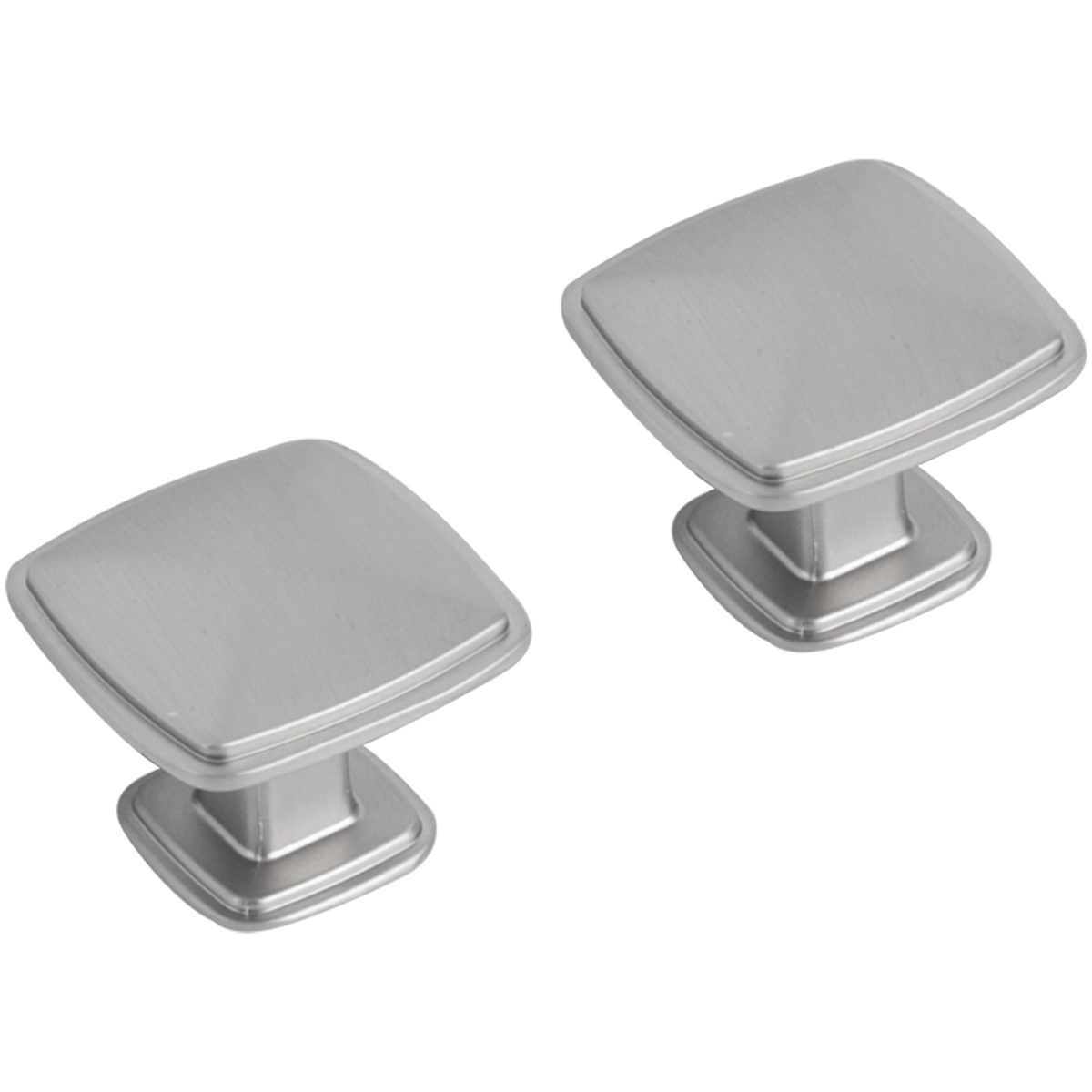 Differnz meubelknop vierkant 25 mm mat chroom – vooraanzicht