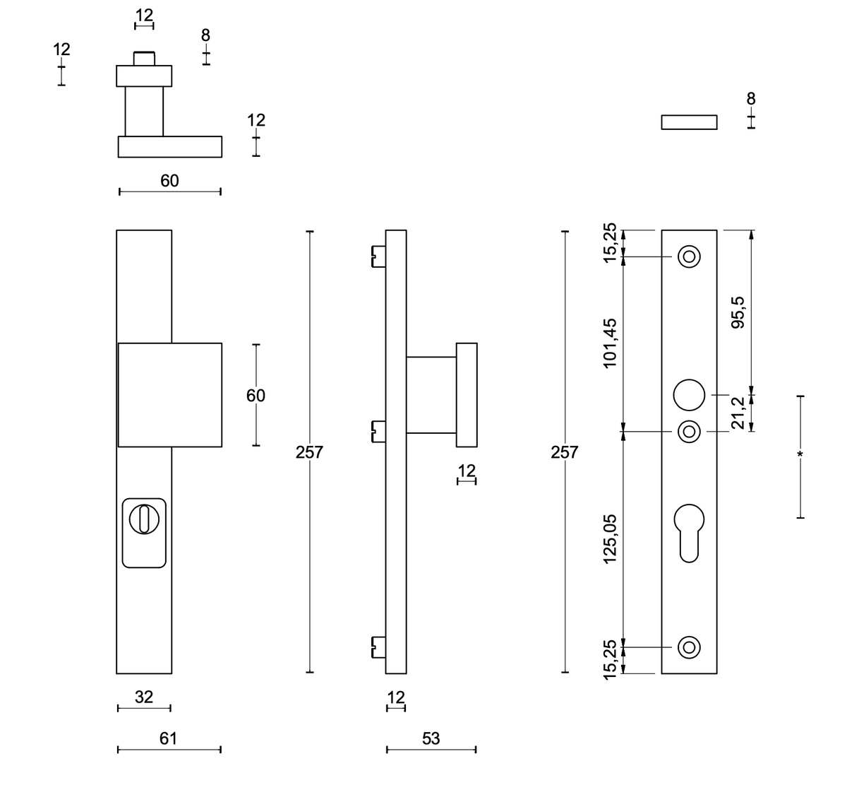 FORMANI Voordeur Veiligheidsbeslag BSQ1 Knop kruk Zwart SKG3 – detail