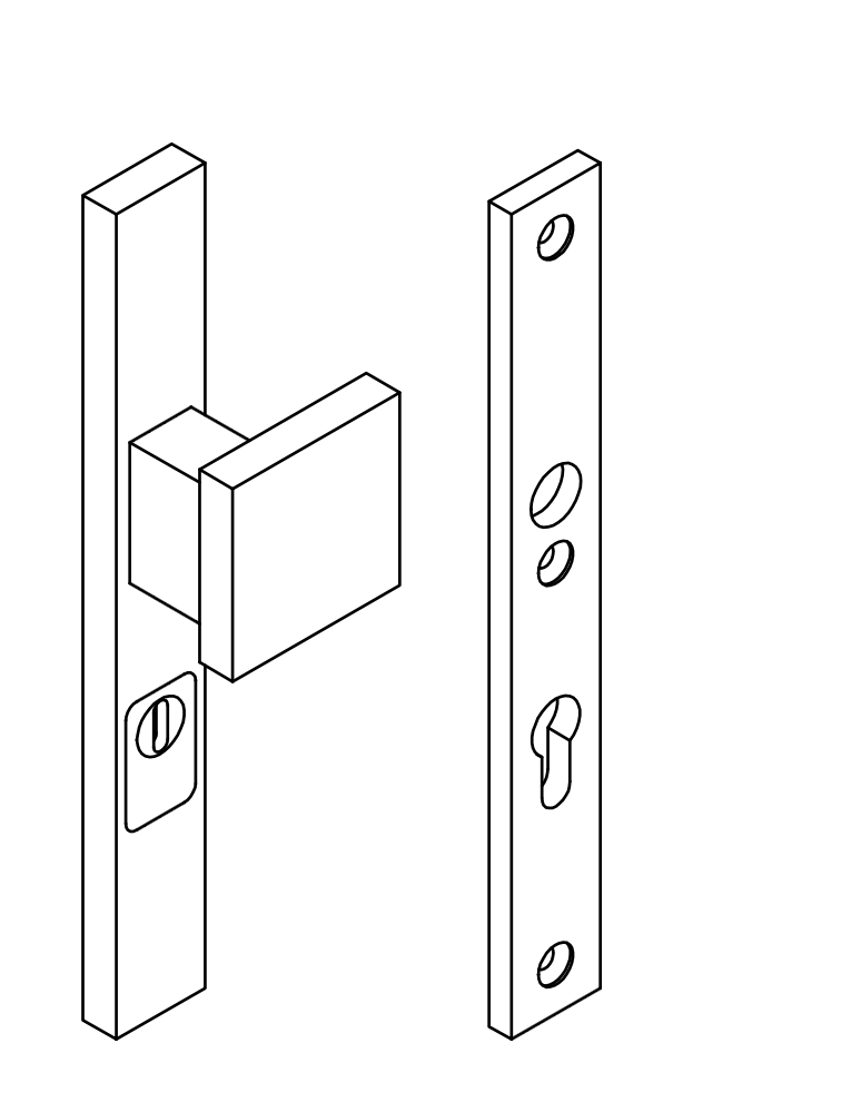 FORMANI Voordeur Veiligheidsbeslag BSQ1 Knop kruk Zwart SKG3 – detail 2