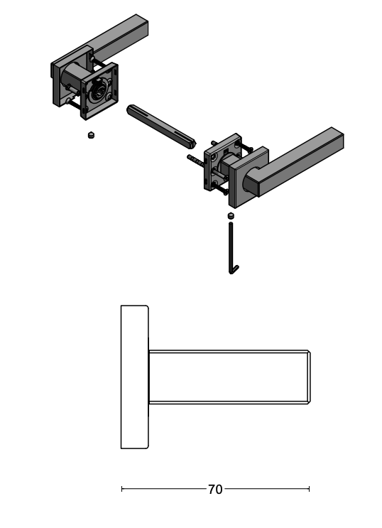 FORMANI Achterdeur Veiligheidsbeslag BSQ1 kruk/kruk Brons SKG3 – detail 4