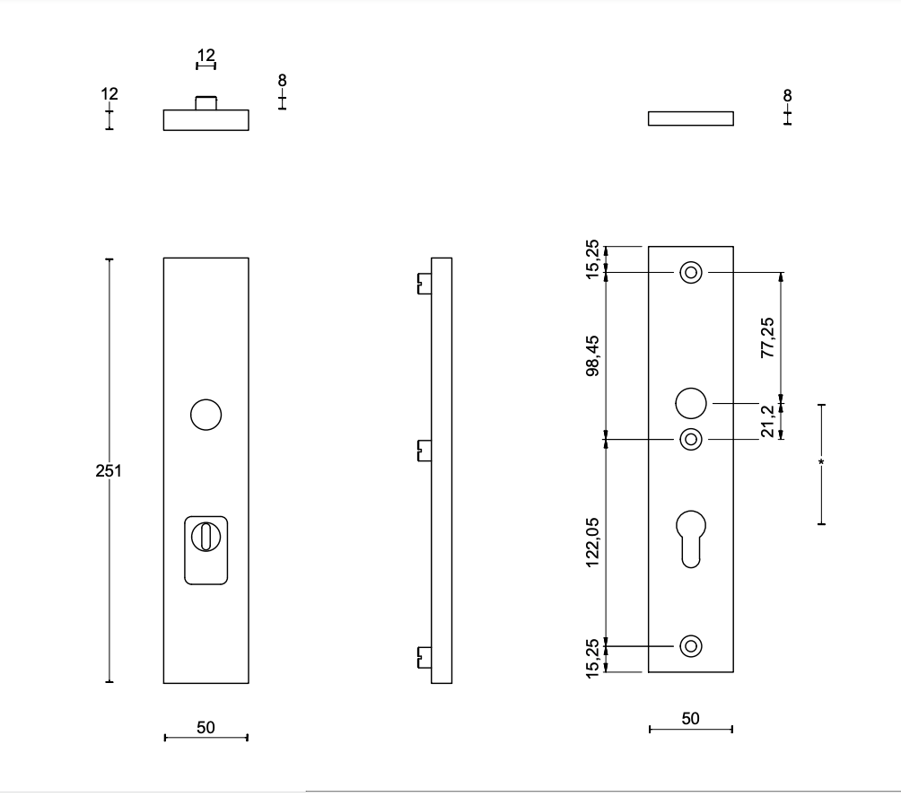 Formani achterdeur veiligheidsbeslag LB7-19 kruk/kruk brons SKG3 – detail
