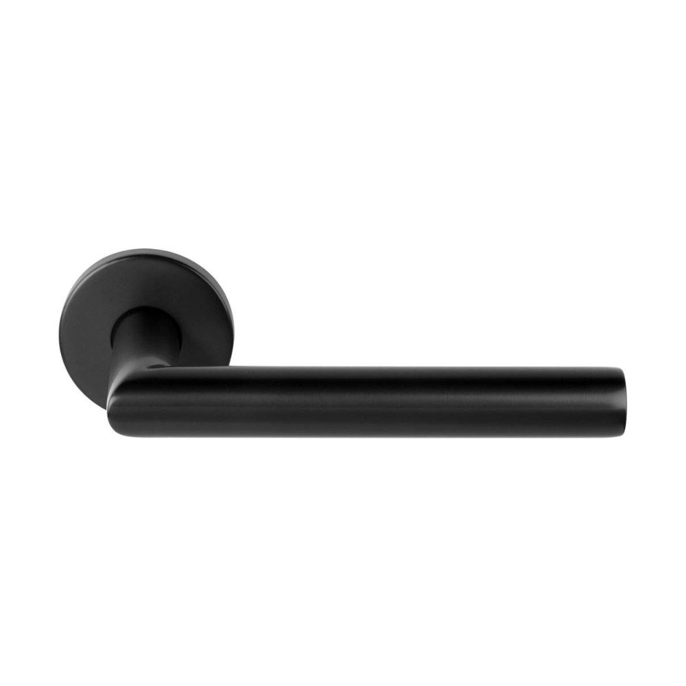 Formani BASICS LB2-19 gatdeel op ronde rozet zwart PVD – vooraanzicht