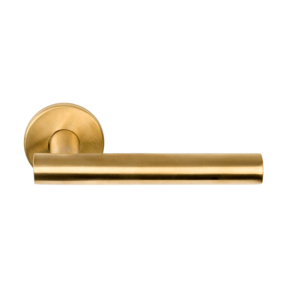 Formani BASICS LB7-19 gatdeel op ronde rozet PVD mat goud – vooraanzicht