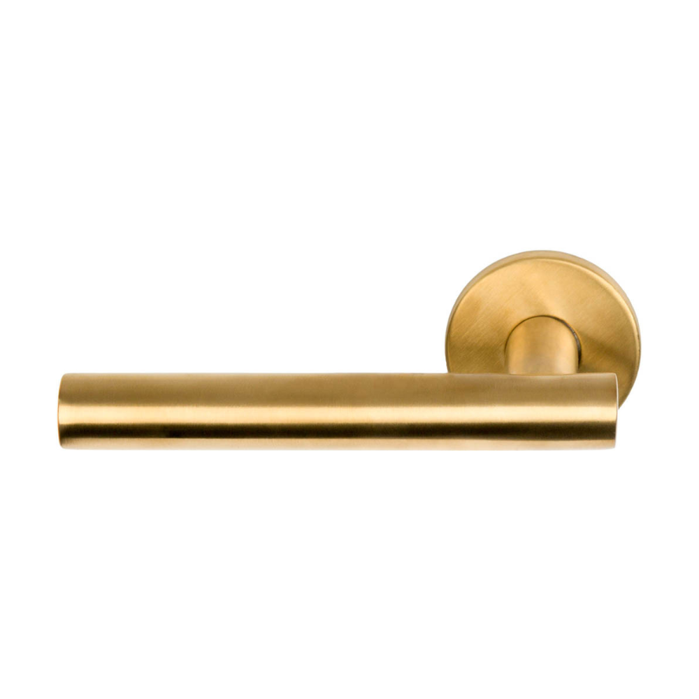 Formani BASICS LB7-19 gatdeel op ronde rozet PVD mat goud – detail