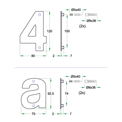 Artitec Mi Satori huiscijfer 8 rvs mat 120 mm – detail