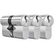 DOM Plura profielcilinder nikkel set van 3 – productfoto