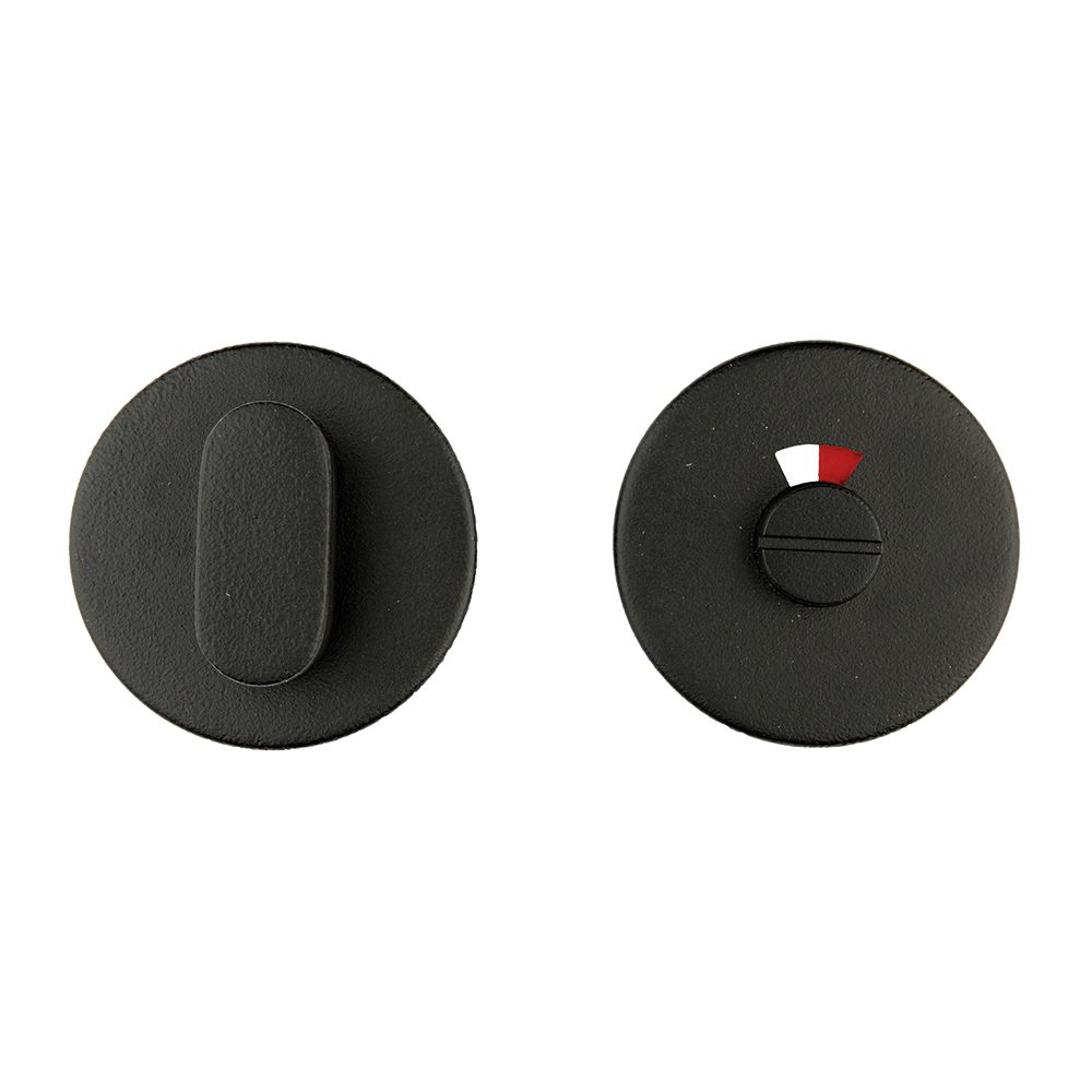 HDD Pro wc-garnituur rond Shape Class 3 mat zwart structuur UV tige 120 mm vooraanzicht