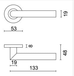 HDD Pro deurkruk ROLLUIK I SHAPE 19MM ZWART STRUCTUUR UV – detail