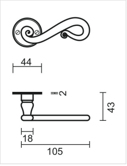 HDD Pro deurkruk ROMANA IJZER ROND – detail