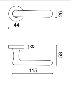 HDD Pro deurkruk Vera koper detailfoto
